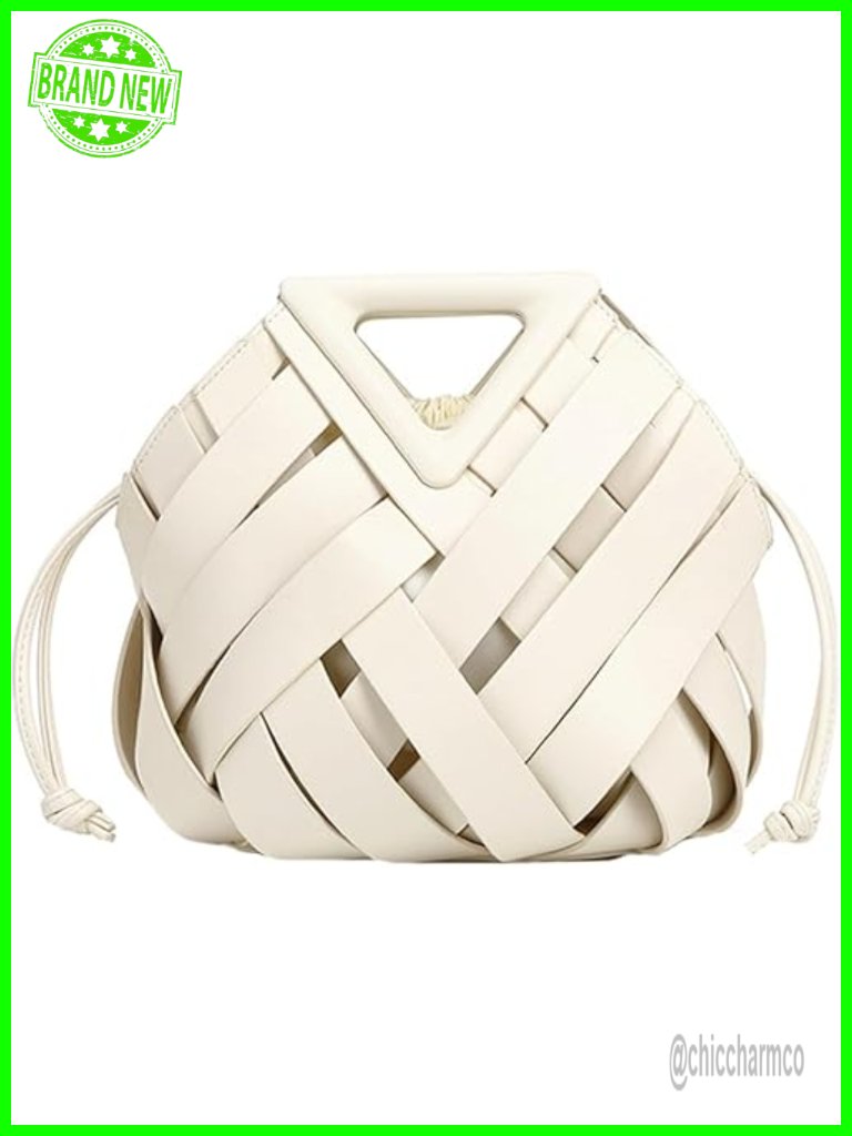 Vegan Leather Woven Clutch Crossbody Shoulder Bag